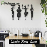 Set of 4 African Women Wall Decoration