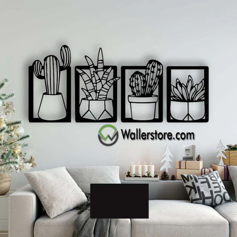 4PCS CACTUS WALL HANGING