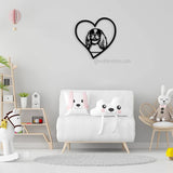 English Toy Spaniel Laser Cut Wooden Heart Sign for Home Decor