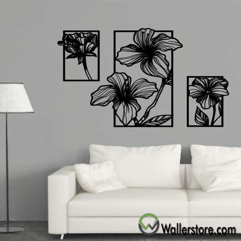 3 PCS FLOWER WALL HANGING